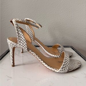 Alexandre Birman White Snakeskin Heels